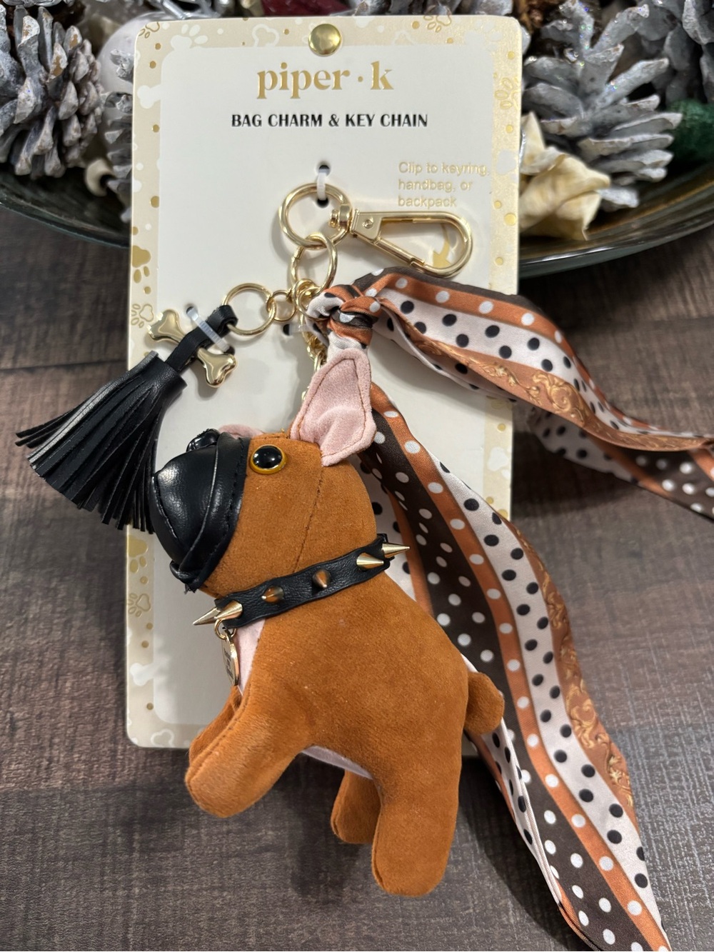 Piper K French Bulldog Bag Charm & Key Chain